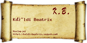 Káldi Beatrix névjegykártya