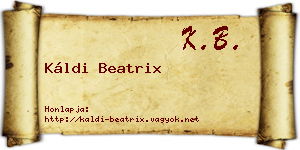 Káldi Beatrix névjegykártya