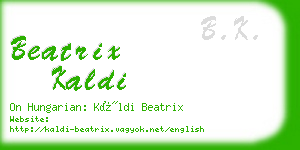 beatrix kaldi business card